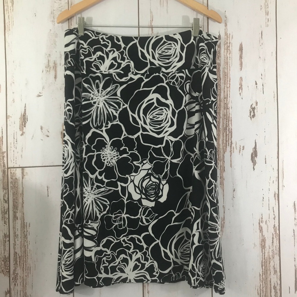 Chico's Floral Faux Wrap Skirt